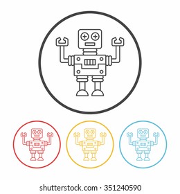 robot line icon