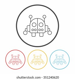 robot line icon