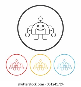 robot line icon
