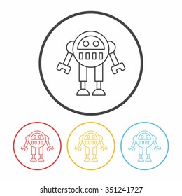 robot line icon