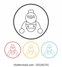 robot line icon