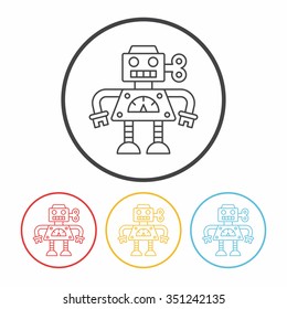 robot line icon