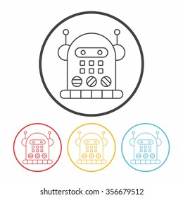 robot line icon