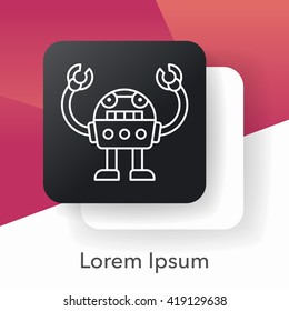 robot line icon