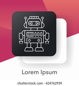 robot line icon