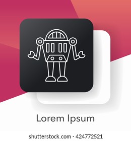 robot line icon