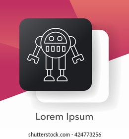 robot line icon