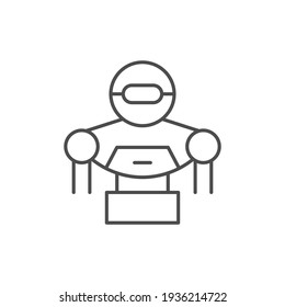 Robot-Line-Icon oder Bot-Konzept