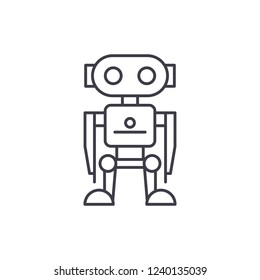 Robot line icon concept. Robot vector linear illustration, symbol, sign