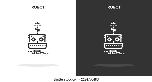 robot line icon. Simple outline style.robot linear sign. Vector illustration isolated on white background. Editable stroke EPS 10
