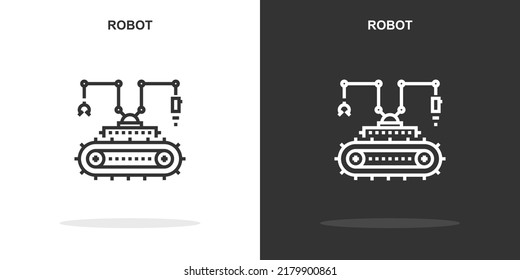 robot line icon. Simple outline style.robot linear sign. Vector illustration isolated on white background. Editable stroke EPS 10