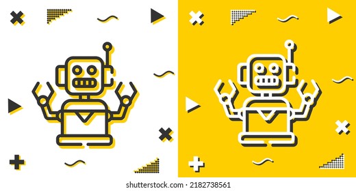 robot line icon. Simple outline style.robot linear sign. Vector illustration isolated on white background. Editable stroke EPS 10