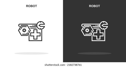 robot line icon. Simple outline style.robot linear sign. Vector illustration isolated on white background. Editable stroke EPS 10