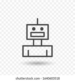 Robot line icon. Stock vector illustration isolated on background.