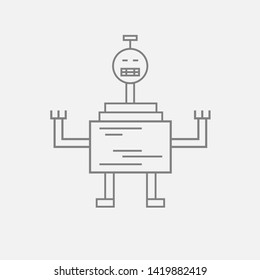 Robot line icon, vector outline drawing. Editable stroke,  pictogram isolated on white