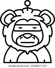 Diseño de icono de Vector de línea de robot