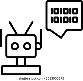 Robot Line Vector Icon Design