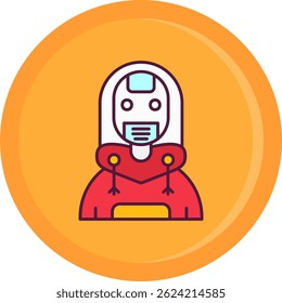 Diseño de icono de Vector de línea de robot