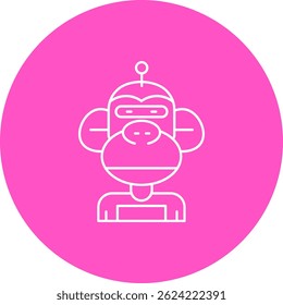 Design de ícone de vetor de linha de robô