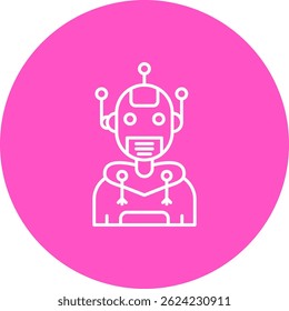 Diseño de icono de Vector de línea de robot