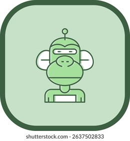 Robot Line vector Icon Design