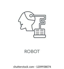 Robot linear icon. Robot concept stroke symbol design. Thin graphic elements vector illustration, outline pattern on a white background, eps 10.