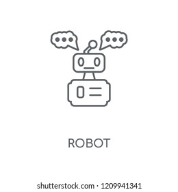 Robot linear icon. Robot concept stroke symbol design. Thin graphic elements vector illustration, outline pattern on a white background, eps 10.