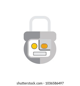 Robot Lock Logo Icon Design