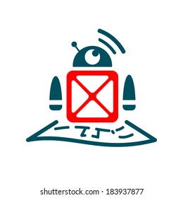 Robot Logistics Branding Identity Corporate vector logo design template Isolated on a white background