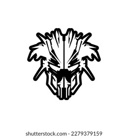 Robot logo in black and white vector version.