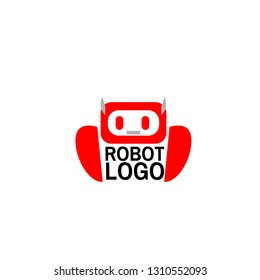 robot logo for company, organization or team, robot has mean symbol of technology