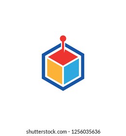 Robot Logo Concept. Robot logo design icon vector.