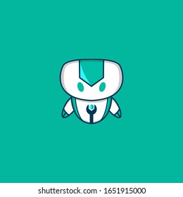 robot logo cute mascut logo