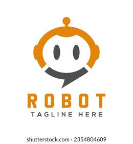 Robot logo design concept. universal robotic logo vector.