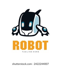 Robot logo design concept. universal robotic logo vector.