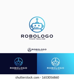 Robot logo design, sistem customer service Logo design emblem vector illustration logo template