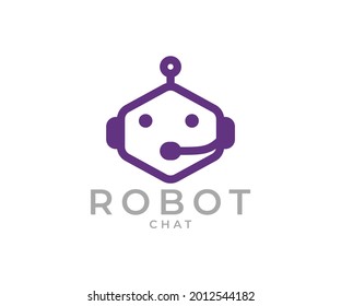 robot logo design, support service bot, technology logo