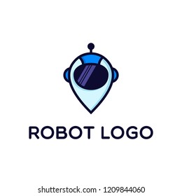 robot logo design vector