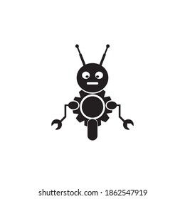 Robot logo design vector icon template
