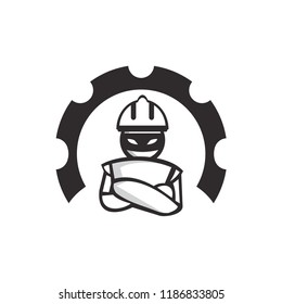 Robot logo design vector template
