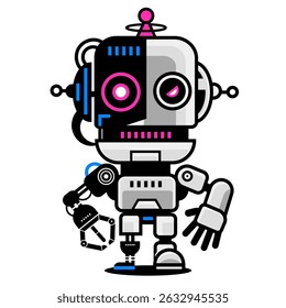   robot logo element for flyers, banner