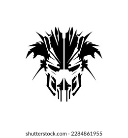 Robot logo featuring contrasting colors of black and white.
