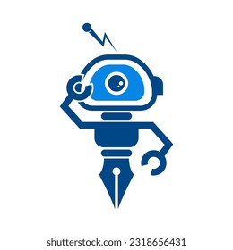Robot logo icon design illustration