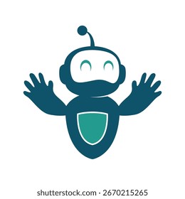 Projeto de ilustração do ícone de logotipo de robô