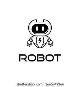 Robot logo icon vector illustration.