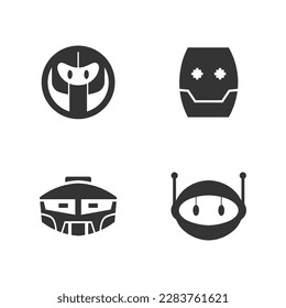 Diseño del logotipo de robot y del vector de iconos