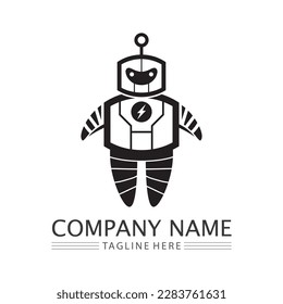 Robot logo and  icon vector illustration design