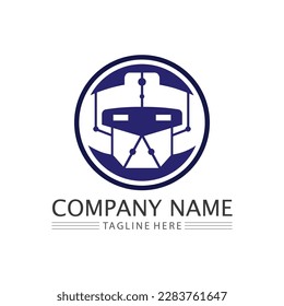 Robot logo and  icon vector illustration design