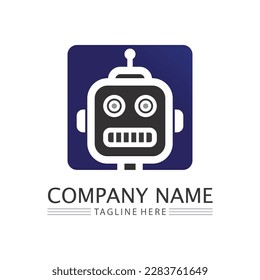 Robot logo and  icon vector illustration design