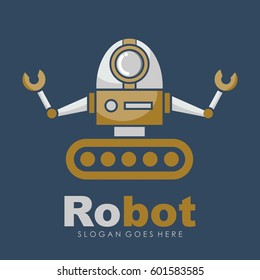 Robot logo, illustration, and icon